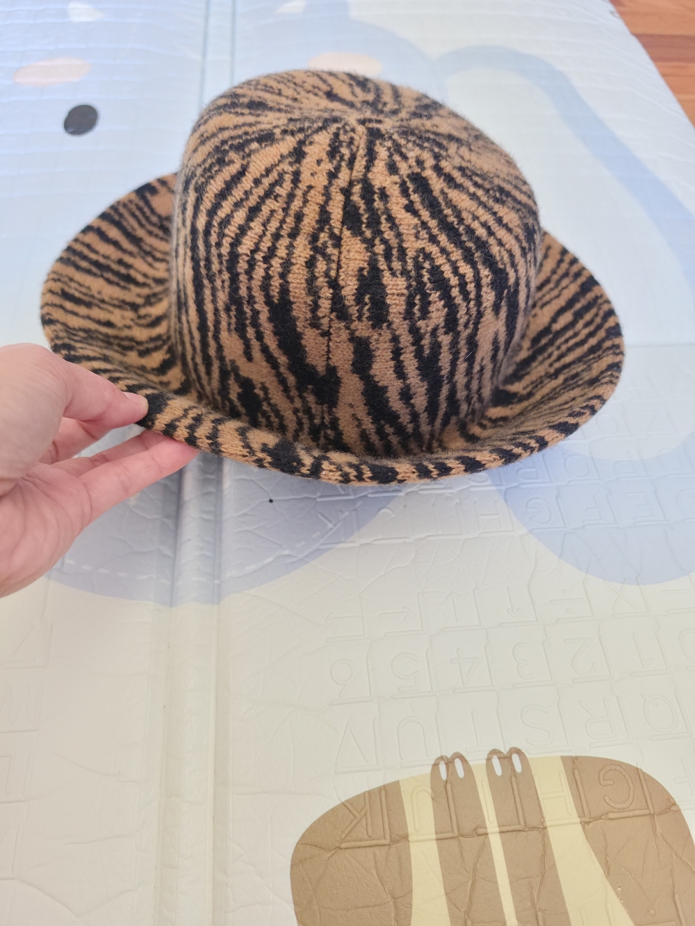Anthropologie Tiger-Striped Bowler Hat - Brown & Black